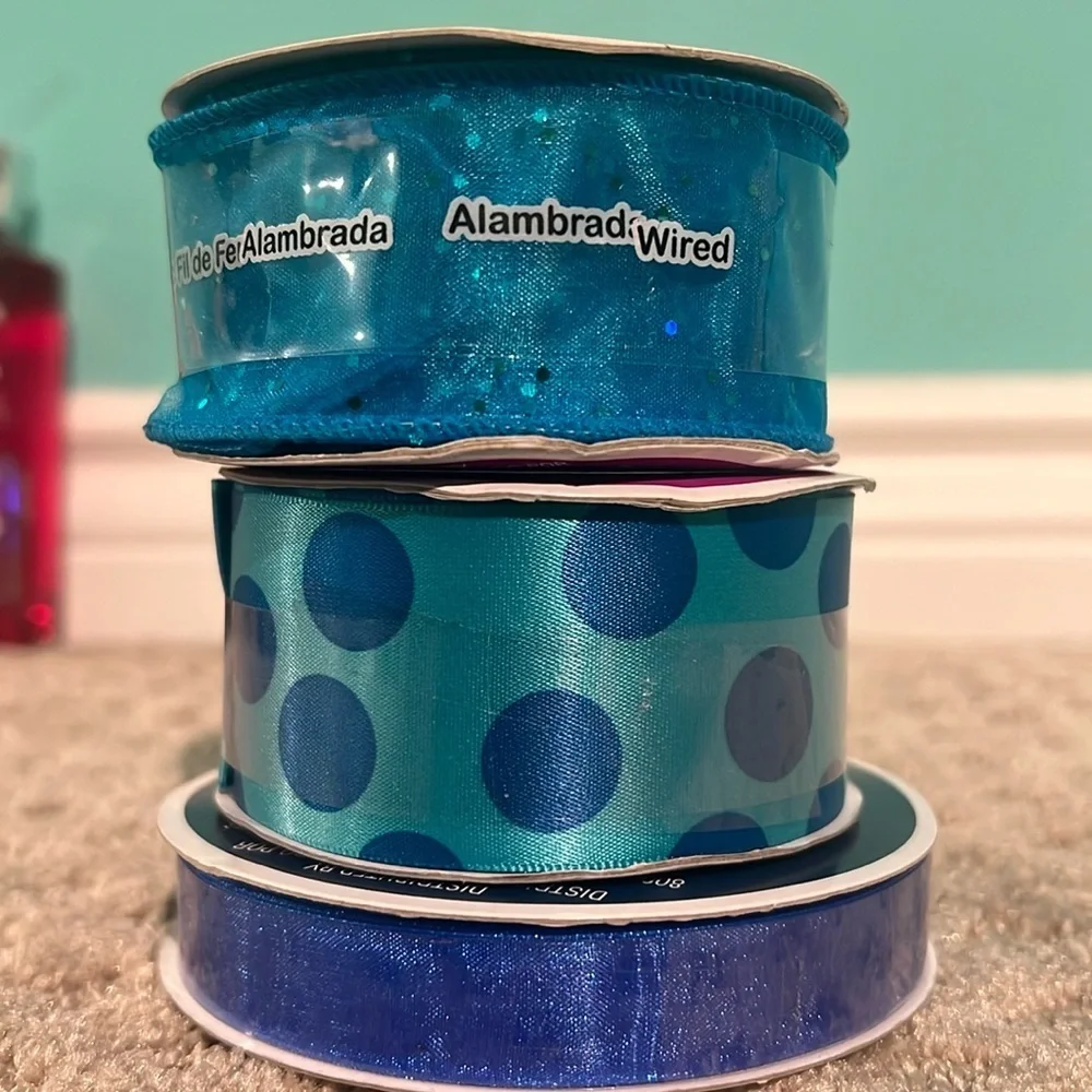 Ribbon Boutique Sapphire Blue with Dots 1-1/2